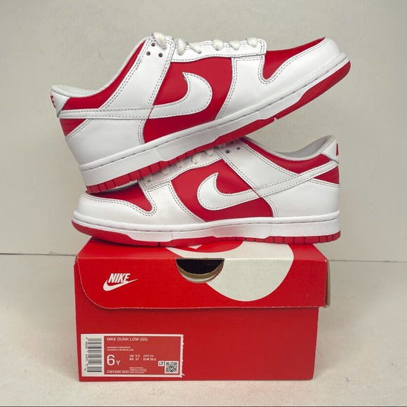 Nike Dunk Low GS “Championship Red” NEW 2021 - Picture 3 of 4